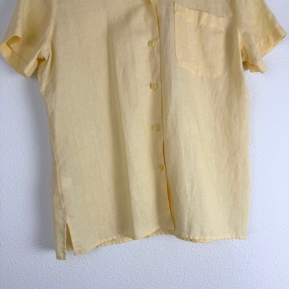 Liz Claiborne 100% Irish Linen Camp Button Down Boxy Shirt Liz Sport Small - Picture 3 of 4